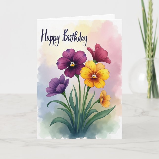 Carte d'anniversaire Bouquet Peint (Devant)