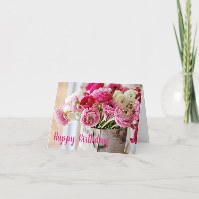 Carte d'anniversaire - Bouquet Shabby Chic (Devant)