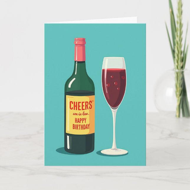 Carte d'anniversaire bouteille Cheers (Devant)