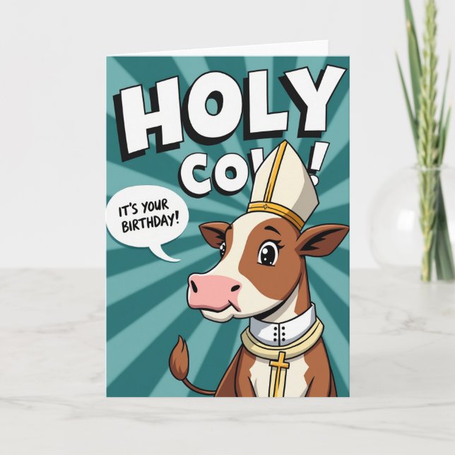 Carte d'anniversaire bovine drôle (Devant)