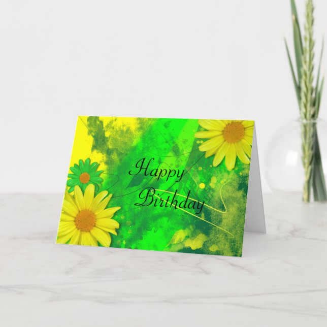 Carte d'anniversaire Bright Daisies (Devant)