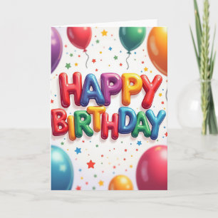 Carte d'anniversaire brillante avec bonbons