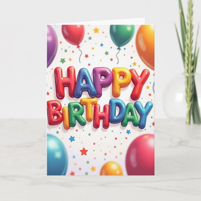Carte d'anniversaire brillante avec bonbons (Devant)