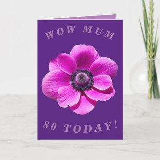Carte d'anniversaire brillante et audacieuse 80e p