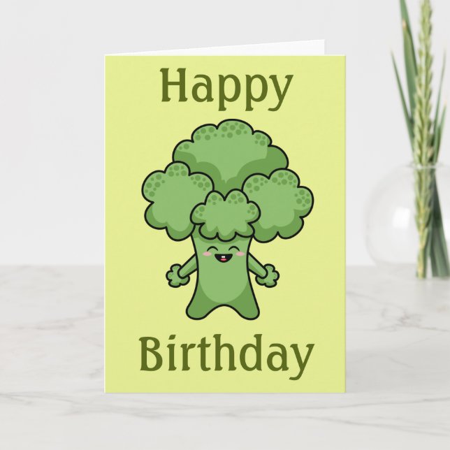 Carte d'anniversaire Broccoli Happy (Devant)