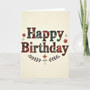 Carte d'anniversaire brodée