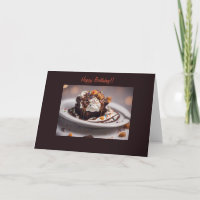 Carte d'anniversaire brownie au chocolat décadent