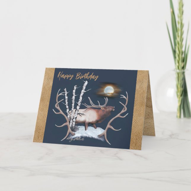 Carte d'anniversaire Bull Elk (Devant)