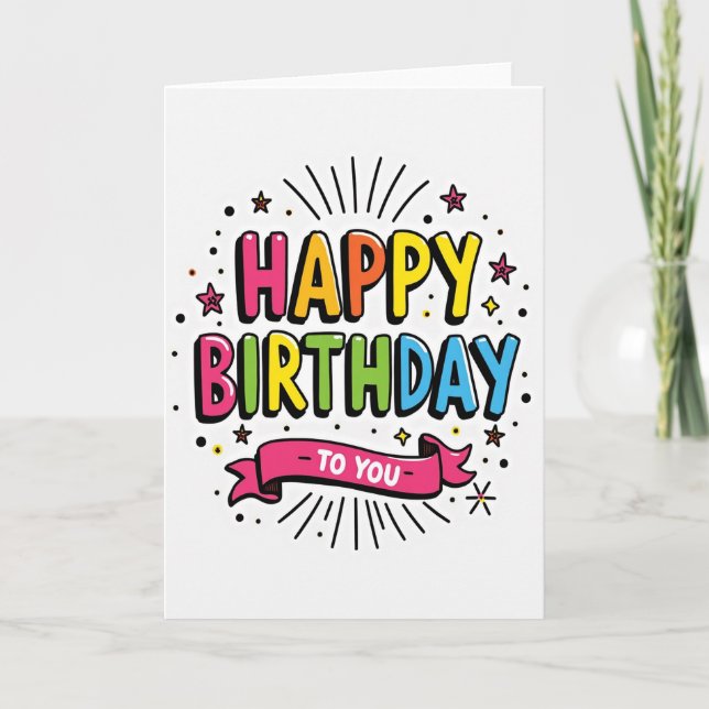 Carte d'anniversaire Bulles Douces (Devant)