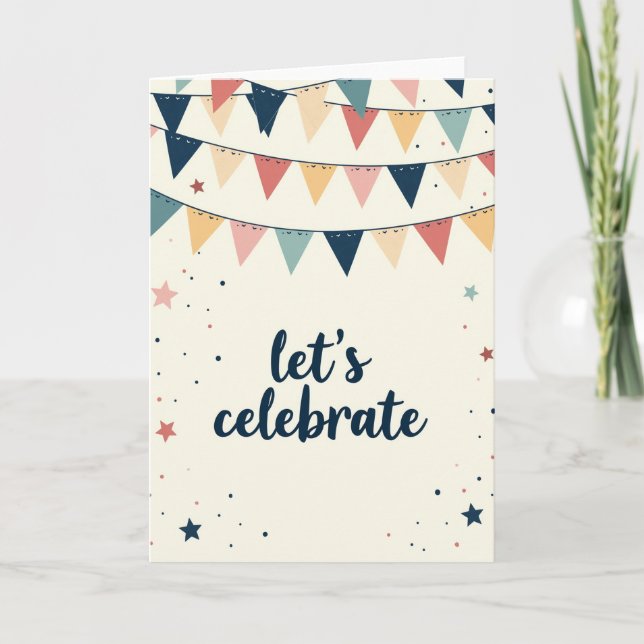 Carte d'anniversaire Bunting (Devant)