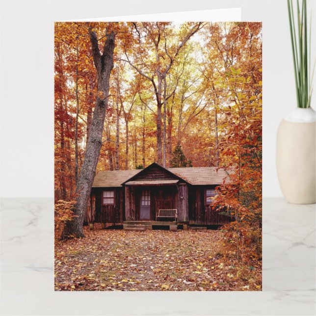 CARTE D'ANNIVERSAIRE cabine BOIS D'AUTOMNE CARTE D (Devant)