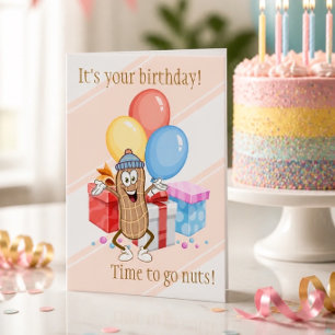 Carte d'anniversaire Cacahuète C'est le moment d