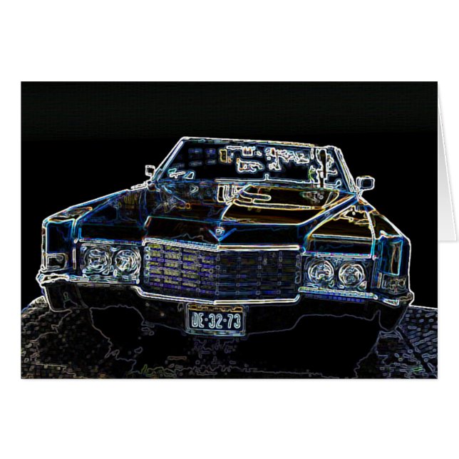 Carte d'anniversaire Cadillac (Devant horizontal)
