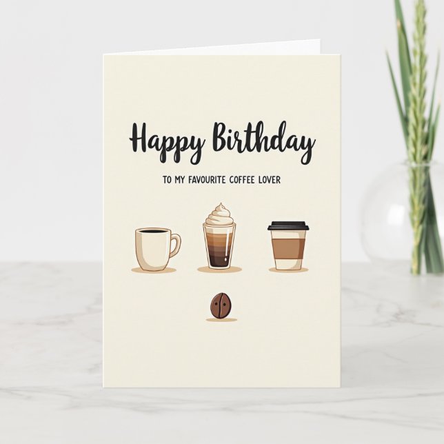 Carte d'anniversaire Café Chaud (Devant)