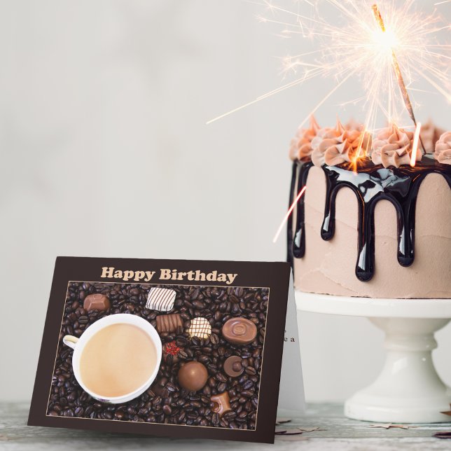 Carte d'anniversaire café et chocolat joyeux (Créateur téléchargé)