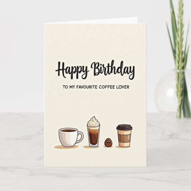 Carte d'anniversaire Café Sucré (Devant)