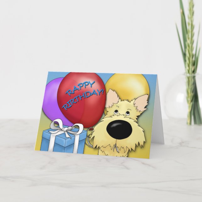 Carte d'anniversaire Cairn Terrier (Devant)