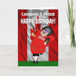 Carte d'anniversaire canadienne et fière de footba