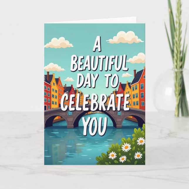 Carte d'anniversaire Canal Belle Journée (Devant)