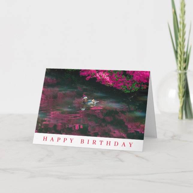 Carte d'anniversaire Canard mandarin (Devant)