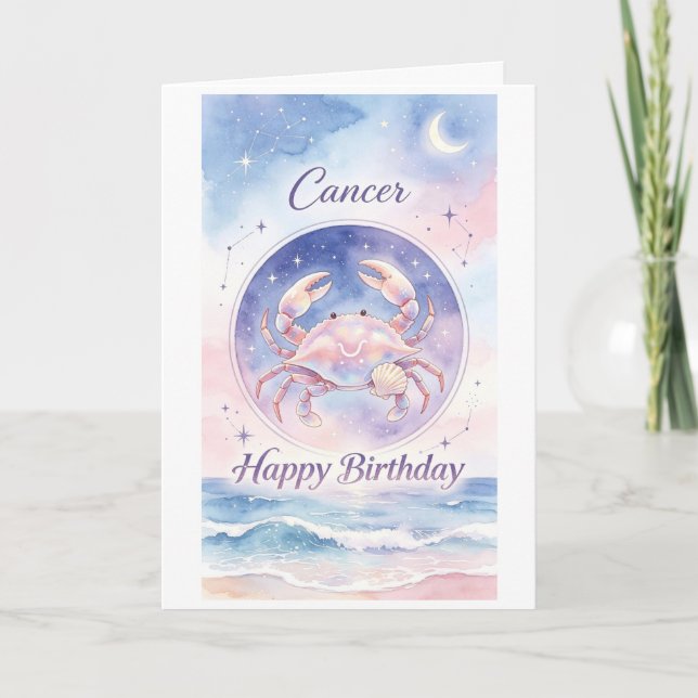 Carte d'anniversaire Cancer joyeux (Devant)