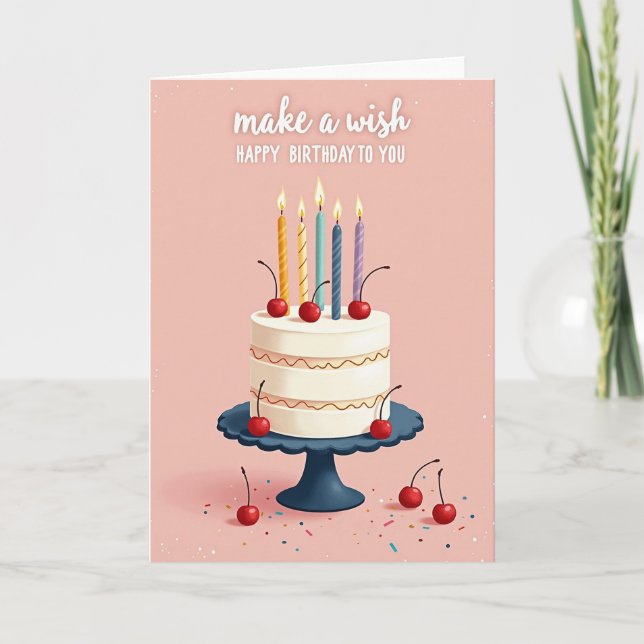 Carte d'anniversaire Candle Wish (Devant)