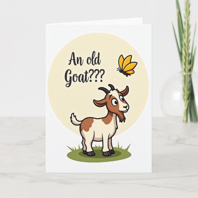 Carte d'anniversaire capricieuse chèvre douce (Devant)