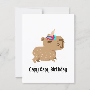 Carte d'anniversaire Capybara, Capy Capy Anniversa