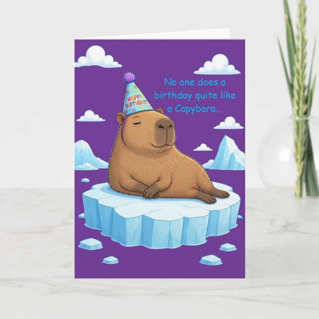 Carte d'anniversaire Capybara Chill (Devant)