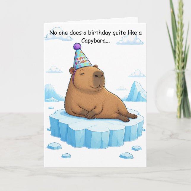 Carte d'anniversaire Capybara Chill (Devant)
