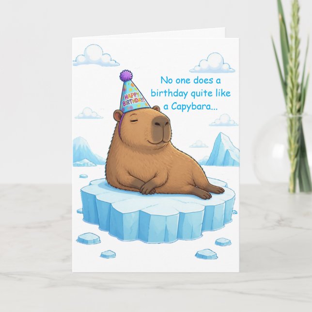 Carte d'anniversaire Capybara Chill (Devant)