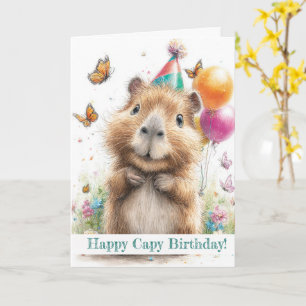 Carte d'anniversaire Capybara • Conception de ball