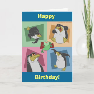 Carte d'anniversaire Carré Penguin