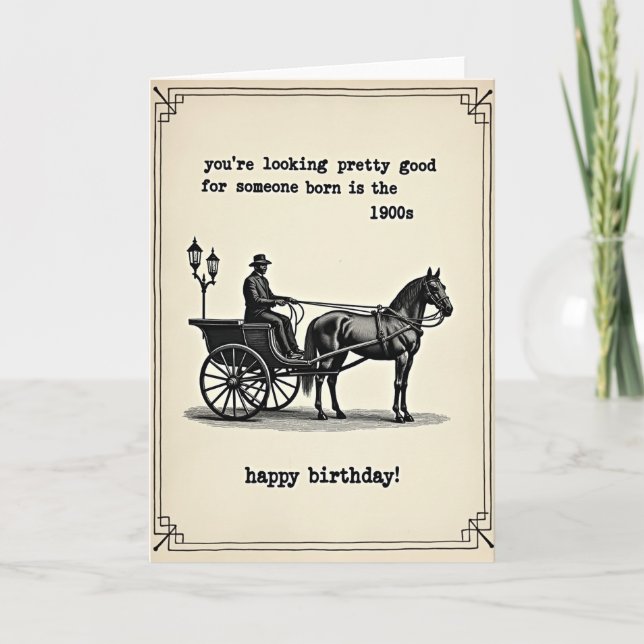 Carte d'anniversaire Carrosse Vintage (Devant)