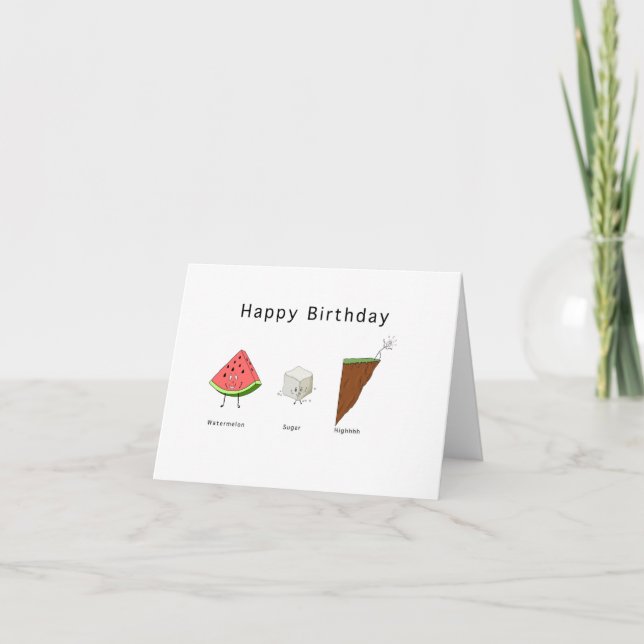Carte d'anniversaire, carte haute pastèque sucre (Devant)