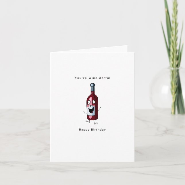 Carte d'anniversaire, carte sur le thème du vin. C (Devant)