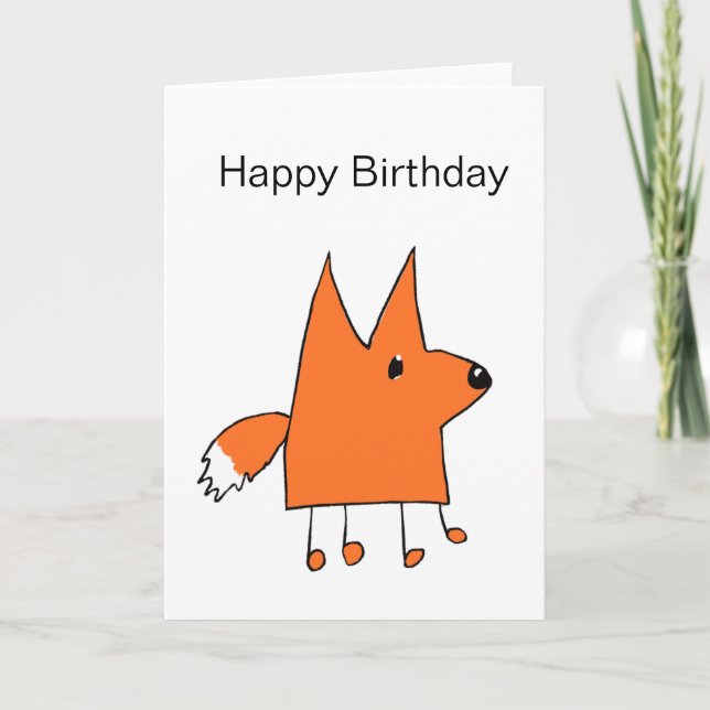 Carte d'anniversaire Cartoon Fox (Devant)