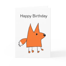 Carte d'anniversaire Cartoon Fox