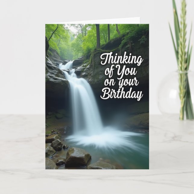Carte d'anniversaire Cascade d'émeraude (Devant)