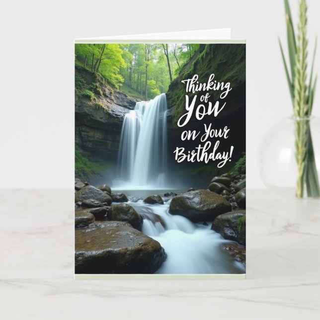 Carte d'anniversaire Cascade Luxuriante (Devant)