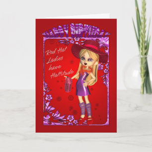 Carte d'anniversaire Casquette rouge