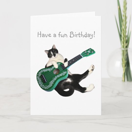 Carte D Anniversaire Cat Ukulele Zazzle Fr