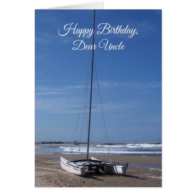 Carte d'anniversaire Catamaran Boat Uncle (Devant)