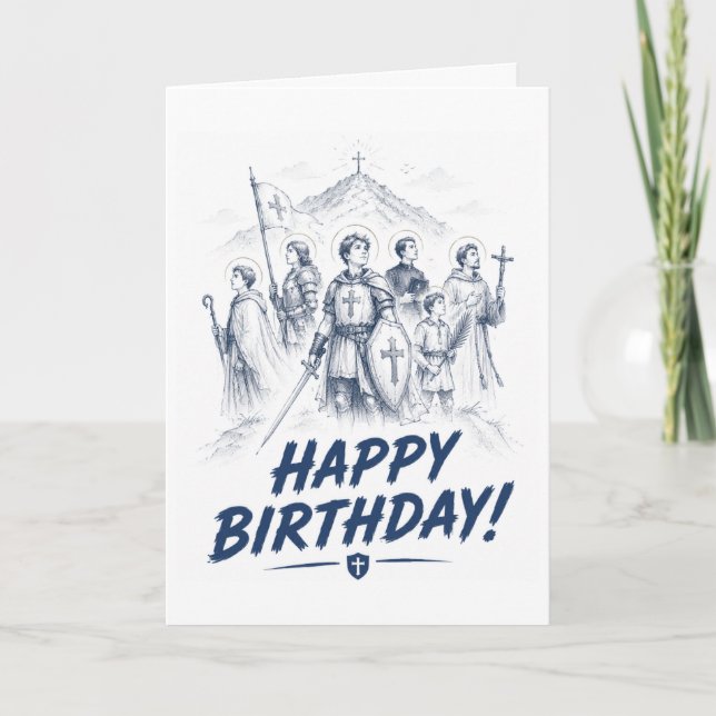 Carte d'anniversaire catholique appelée à quelque  (Devant)