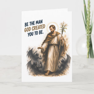 Carte d'anniversaire catholique Saint Joseph