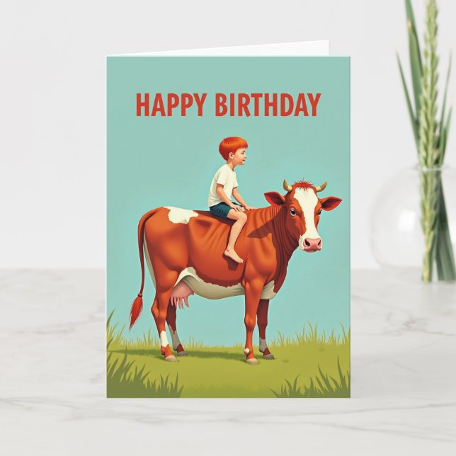 Carte d'anniversaire Cavalier Fantaisiste (Devant)