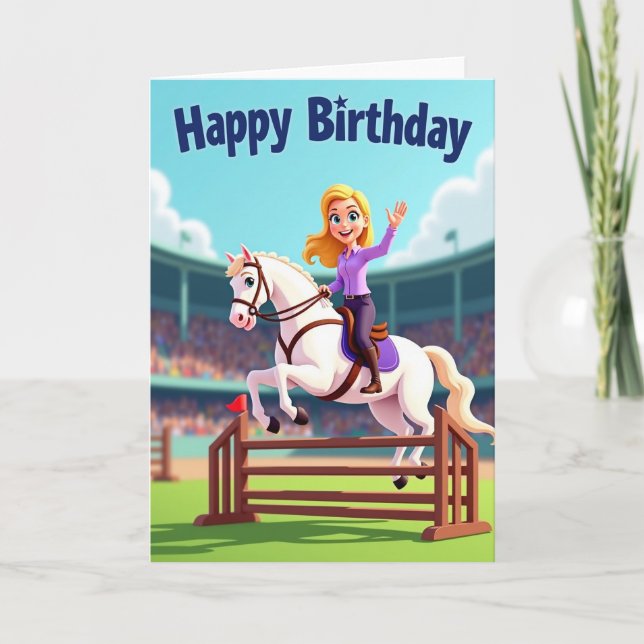 Carte d'anniversaire Cavalier Joyeux (Devant)