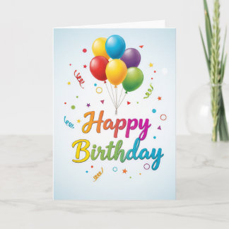 Carte d'anniversaire - Célébration de ballons colo