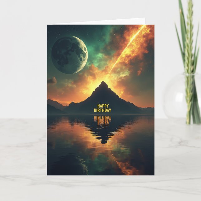 Carte d'anniversaire céleste magique (Devant)