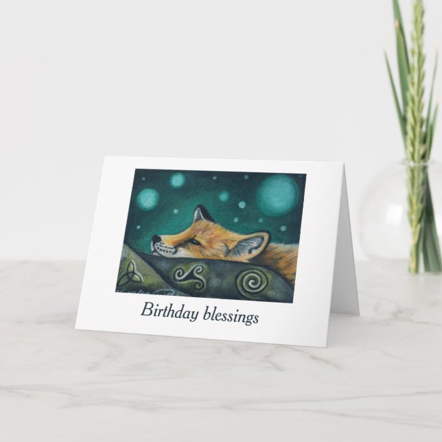 Carte d'anniversaire Celtic Fox (Devant)
